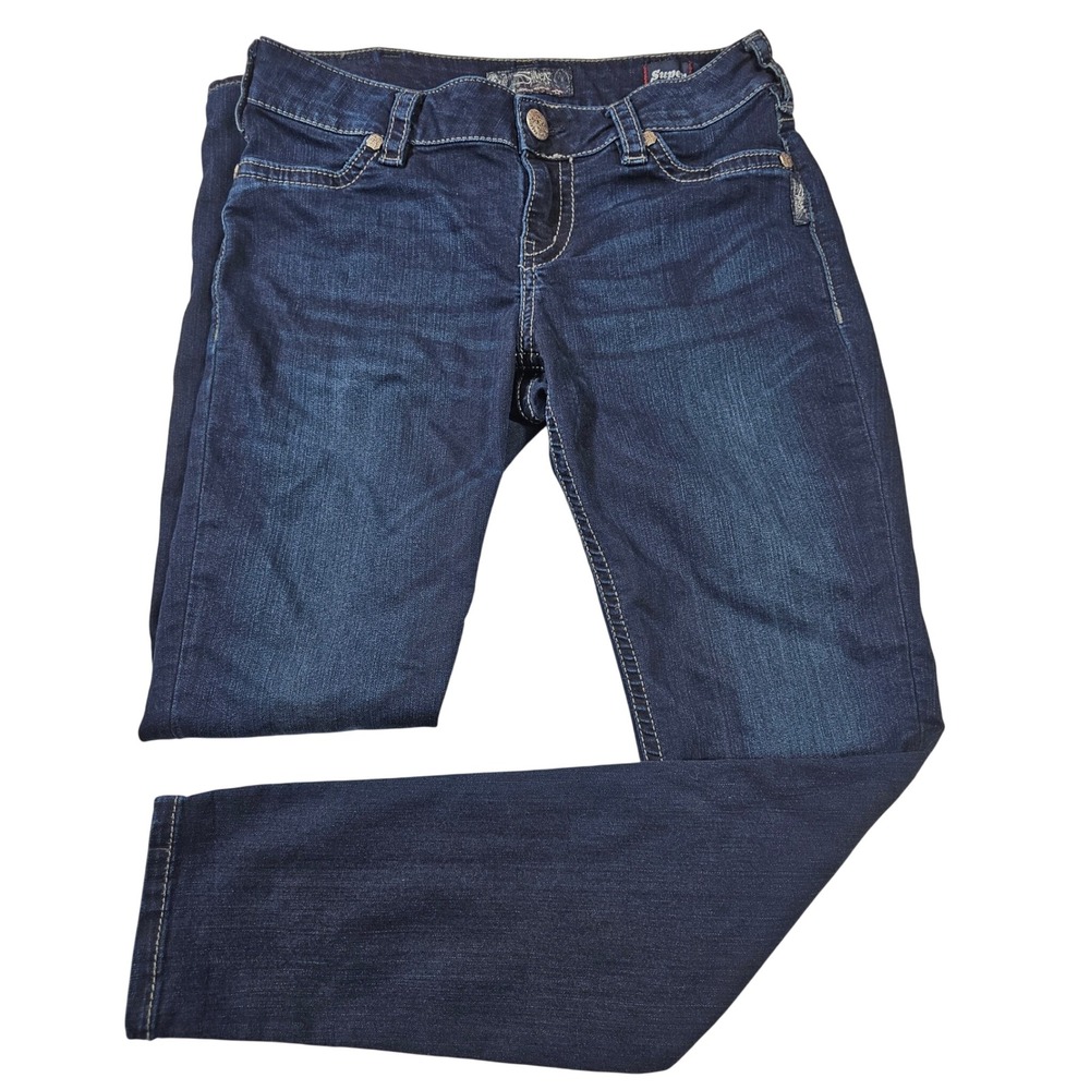Silver Jeans Co Suki Mid Super Skinny Dark Wash Denim W30 L31 L93001SSF420